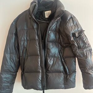 SI3 grey/blue Puffer winter Jacket women’s size medium detachable hood